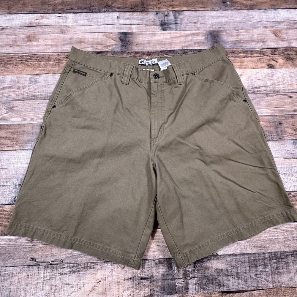 Columbia Mens 38 Brown Cotton Canvas Utility Carpenter‎ Shorts  9 Inseam
